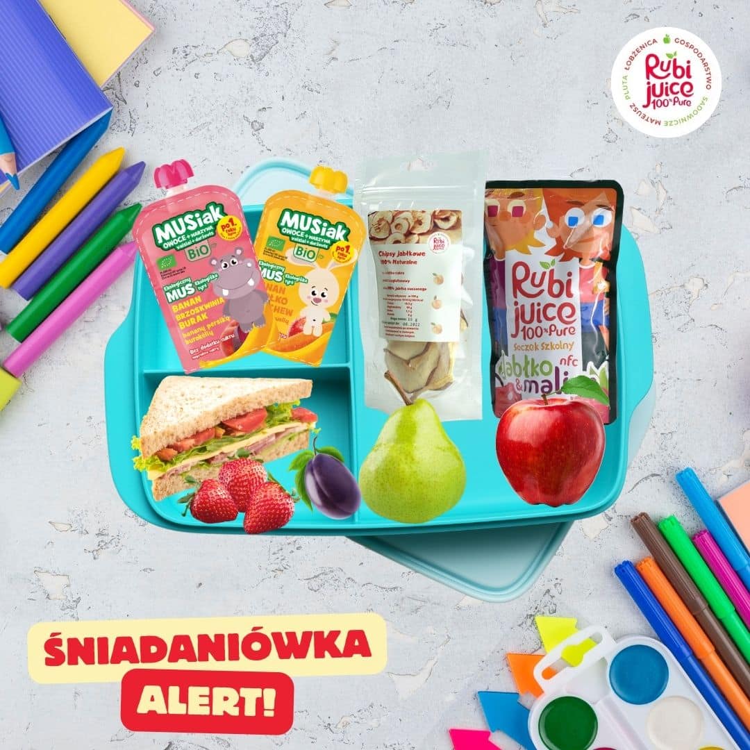 Zdrowa śniadaniówka przedszkolaka i starszaka - 6 inspiracji na zdrowe drugie śniadanie! Z Produtkami Rubi Juice to bardzo prosta sprawa!